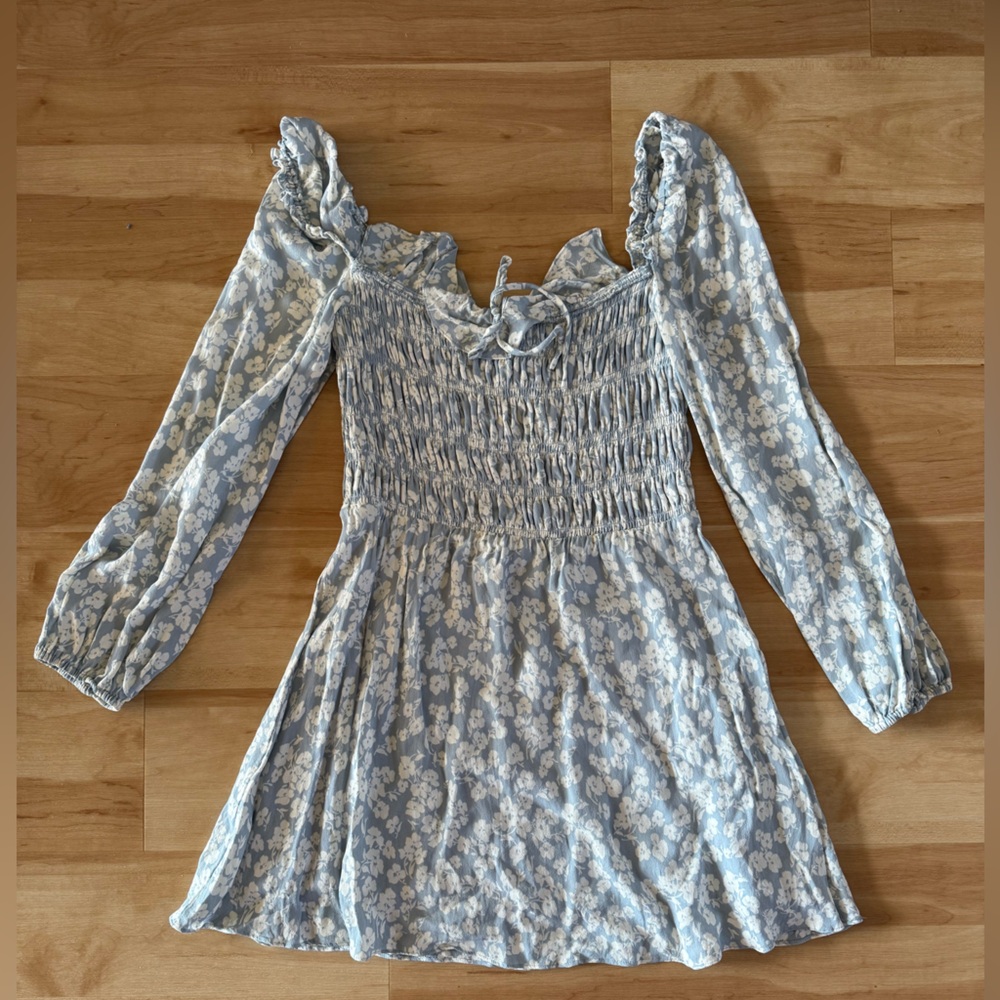 Reformation Light Blue Floral Mini Dress